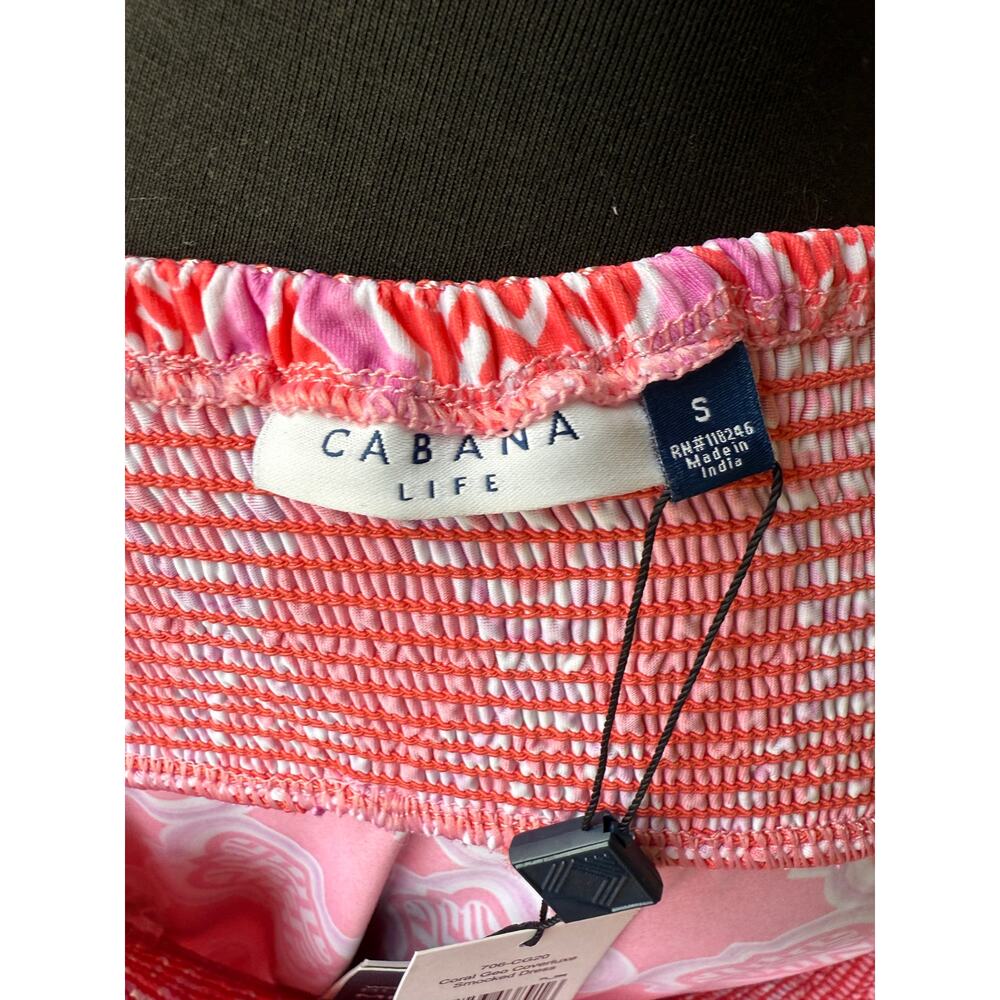 NWT Cabana Life Coral Geo Off The Shoulder Dress - Cover Up Beach UPF 50+ - S - Picture 2 of 11